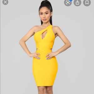 Holla At Me Bandage Dress -Yellow